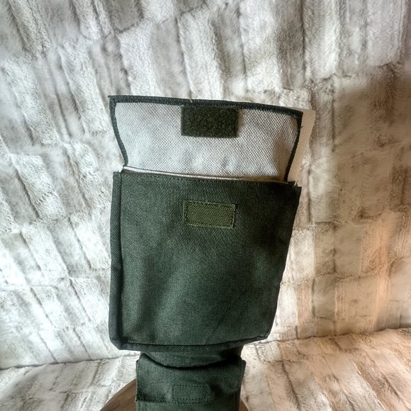 Unique Green Denim Heel Boots With 2 Pockets With Velcro Closures - Picture 9 of 9